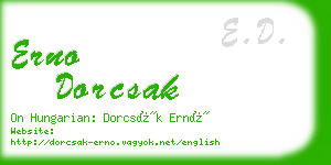 erno dorcsak business card